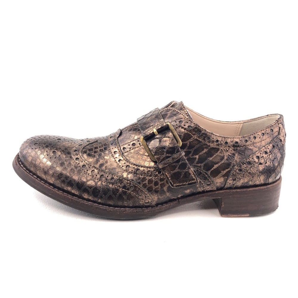 Clarks Tomina Mia Bronze Leather Wingtip Oxfords 9.5 M